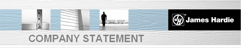 (JAMES HARDIE COMPANY STATEMENT LOGO)