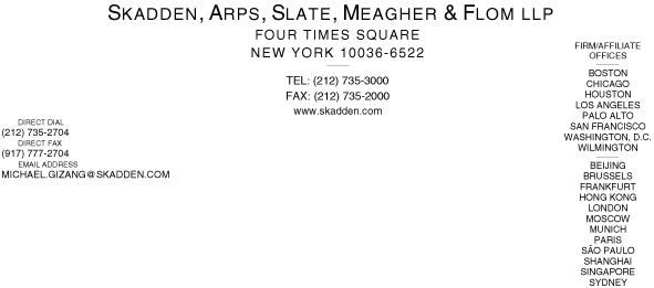 (SKADDEN LETTERHEAD)