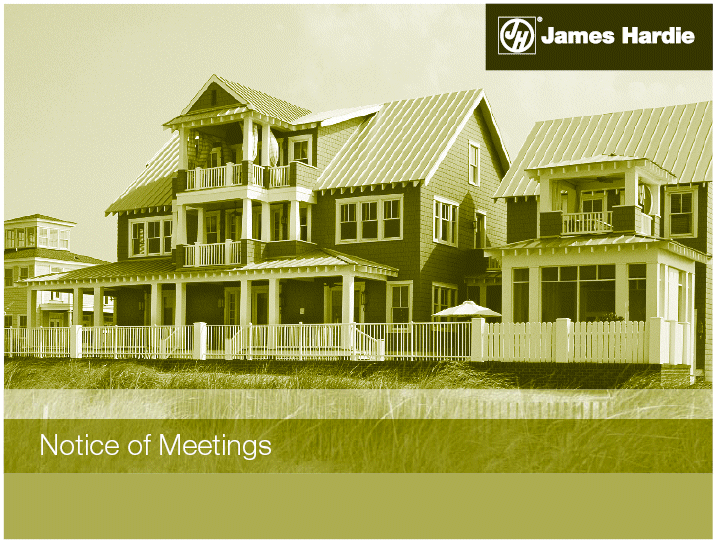 (NOTICE OF MEETINGS)