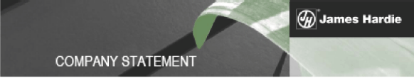 (JAMES HARDIE COMPANY STATEMENT LOGO)