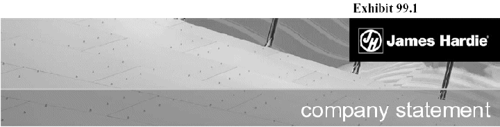 (JAMES HARDIE COMPANY STATEMENT GRAPHIC)